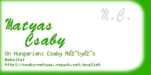 matyas csaby business card